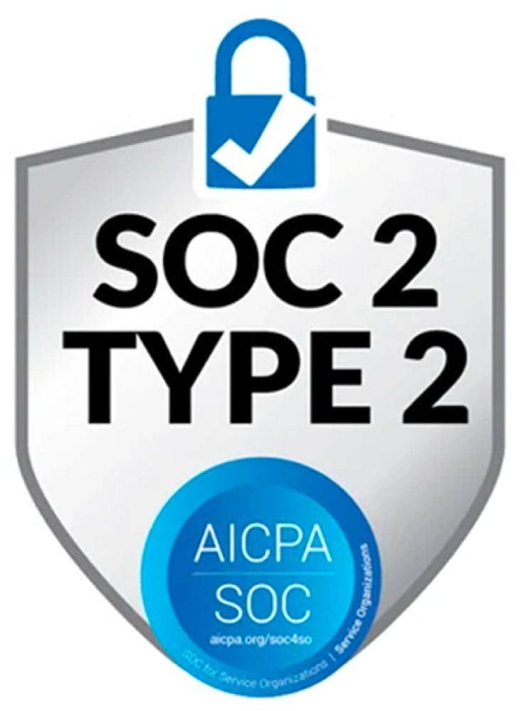 Badge de certification de sécurité SOC 2 Type II