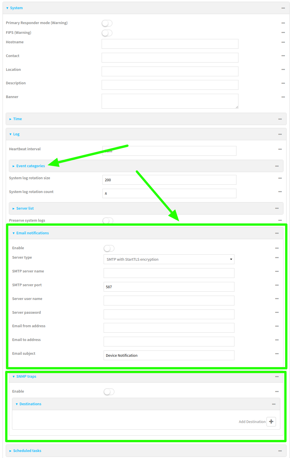 Monitor changes with SNMP