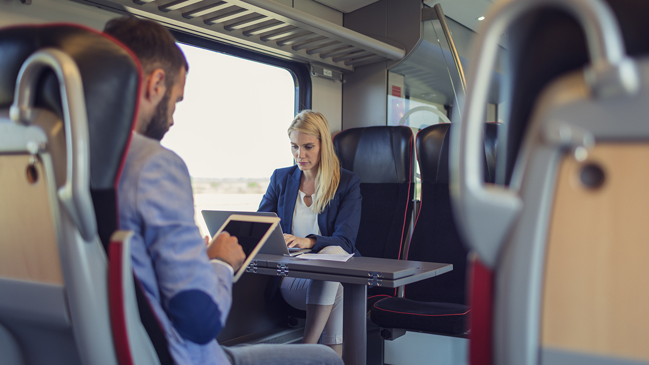 Passagers utilisant le Wi-Fi