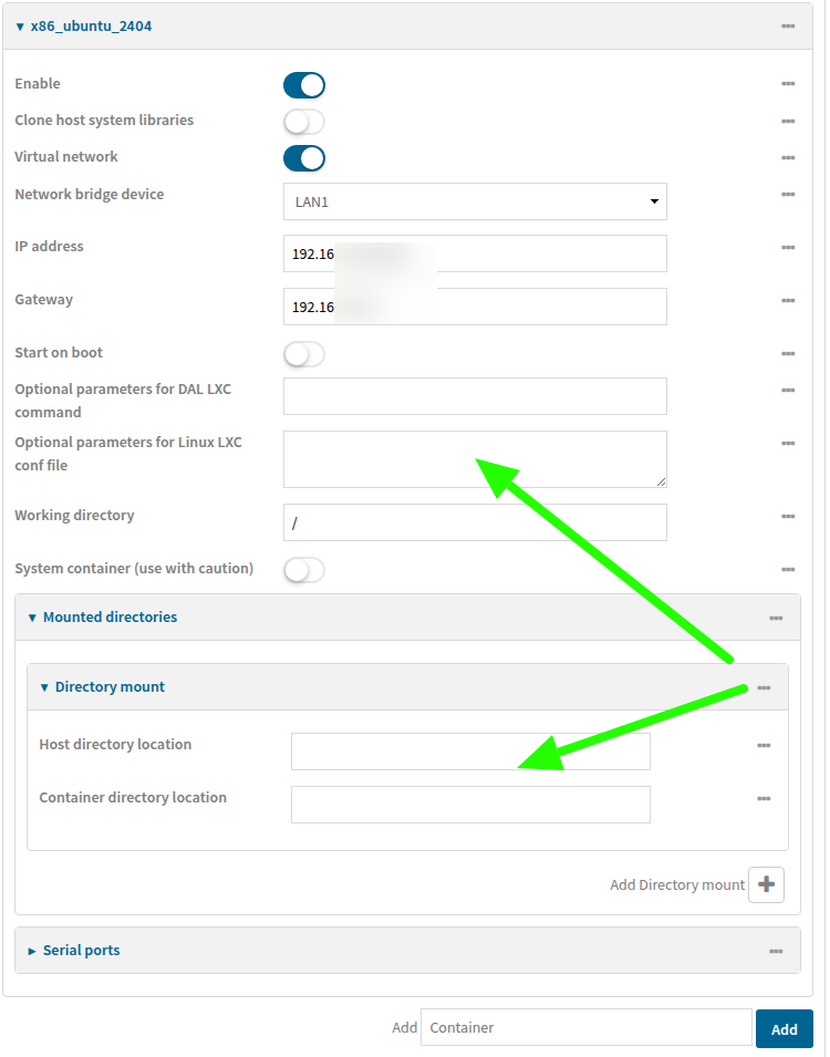 Gestion des conteneurs Digi