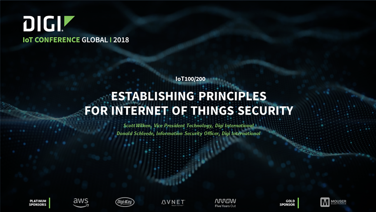 Établir des principes pour la sécurité de l'Internet des objets (IoT)
