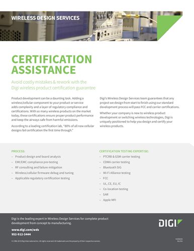 Wireless Design Services: Certification Assistance