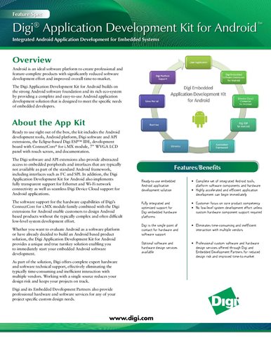 Kit de développement d'applications Digi pour Android™ Spécifications des fonctions