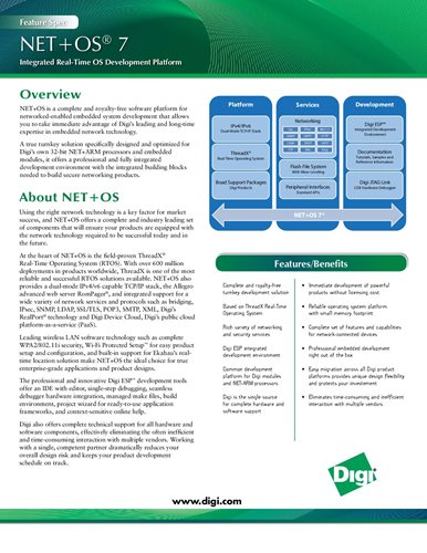 NET+OS 7 : Plateforme intégrée de développement de systèmes d'exploitation en temps réel