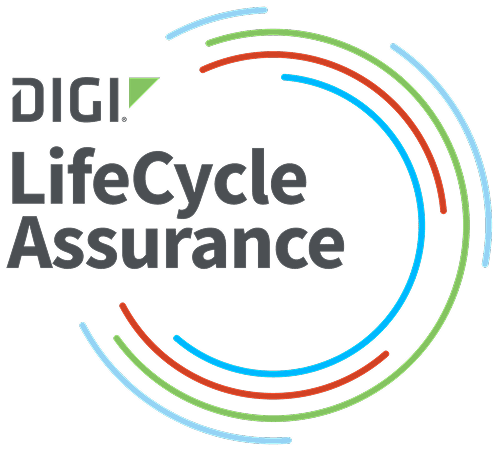 Illustration circulaire « Digi LifeCycle Assurance » avec des anneaux multicolores.