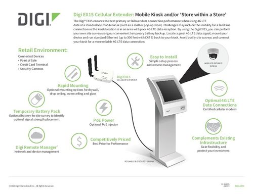 Dépliant de l'industrie des kiosques mobiles Digi EX15