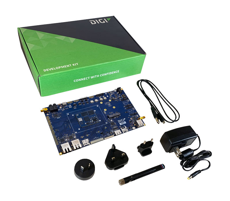 Digi ConnectCore 93 Development Kit avec carte de développement, i.MX 93 dual-core, NPU, 8GB eMMC, 1 GB LPDDR4 wireless SOM