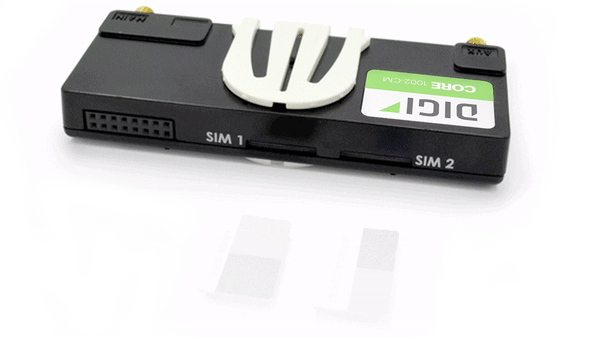 Animation de l'insertion de la carte SIM dans le modem CORE