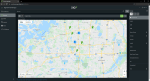 Repérez visuellement l'emplacement de vos appareils grâce à la vue cartographique (mode sombre).